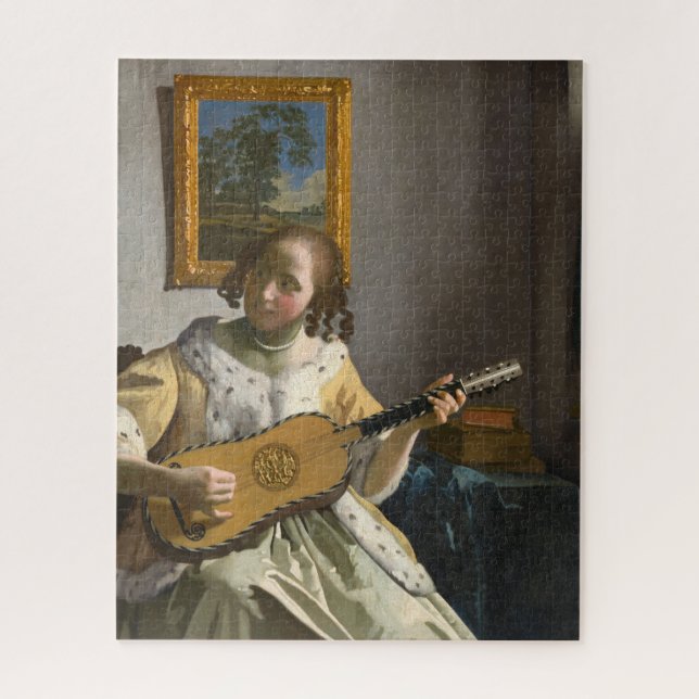 Quebra-cabeça Johannes Vermeer - Tocador de Violão (Vertical)
