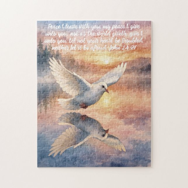 Quebra-cabeça John 14:27 Christian White Dove Jigsaw Puzzle (Vertical)