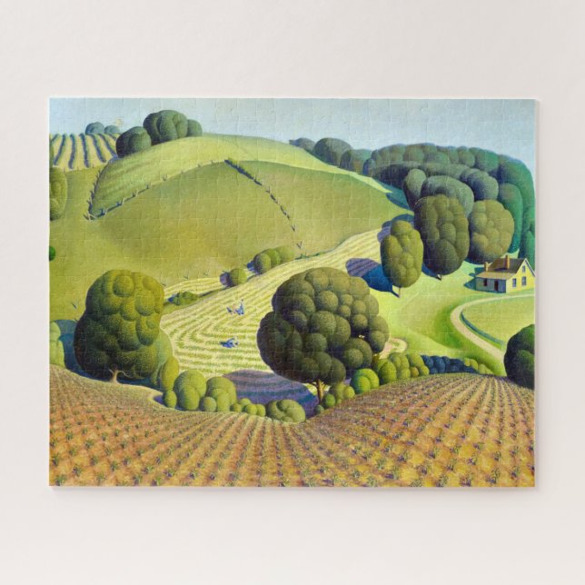 Quebra-cabeça Jovem Milho por Grant Wood (Horizontal)