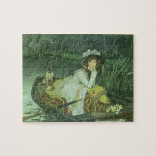 Quebra-cabeça Jovem mulher de James Tissot em um barco, ou