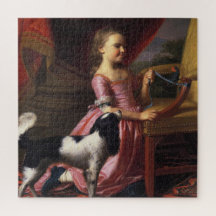 Jovem Senhora com um Pássaro e Cachorro (Singleton