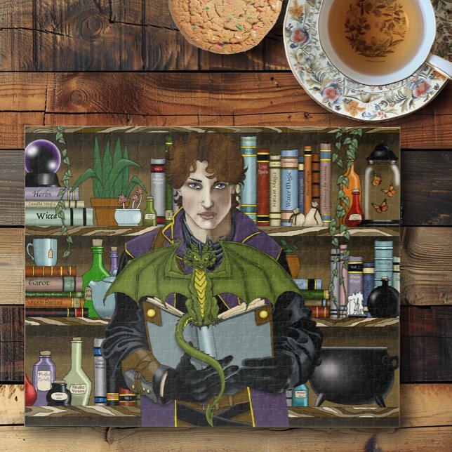 Quebra-cabeça Jovens Livros da Biblioteca de Fantasia do Mago Dr (Criador carregado)