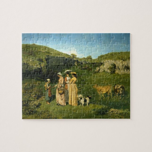 Quebra-cabeça Jovens Mulheres da Aldeia por Gustave Courbet (Horizontal)