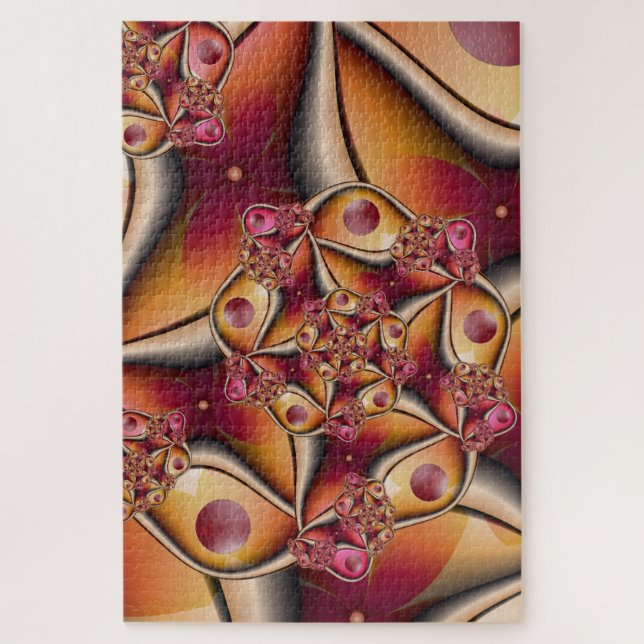 Quebra-cabeça Joy Abstrato Red Orange Fantasy Fractal (Vertical)