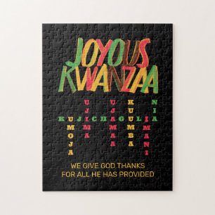 Quebra-cabeça Joyous KWANZAA Princípios Cruzados