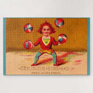 Quebra-cabeça Juggler Darlington, Runk & Co, cartão comercial vi