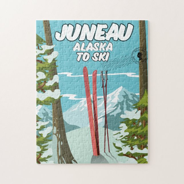 Quebra-cabeça Juneau Alasca Para Esqui (Vertical)