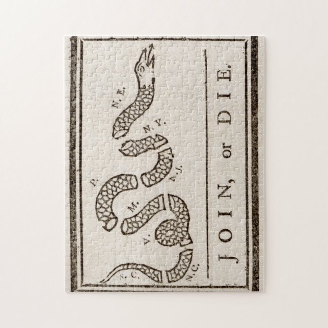 Quebra-cabeça  Junte-se ou die Benjamin Franklin à Cartoon Polít (Vertical)