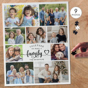 Quebra-cabeça Juntos Fazemos Uma Família 9 Foto Coração