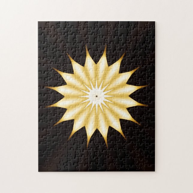 Quebra-cabeça Kaleidoscope Design Brilhante Estrela Amarela (Vertical)