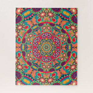 Quebra-cabeça Kaleidoscópio com Ornamentado Colorido Padrão de M