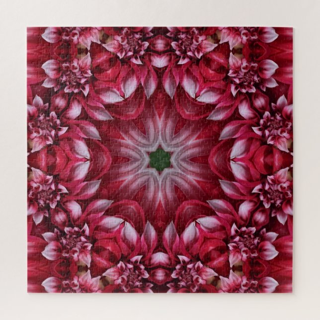 Quebra-cabeça Kaleidoscópio Crimson Dahlia (Vertical)