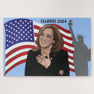 Quebra-cabeça Kamala Harris 2024 Flag Statue of Liberty