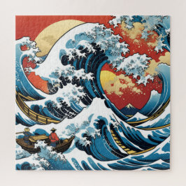 Quebra-cabeça Kanagawa Japonês A grande onda
