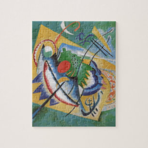 Quebra-cabeça Kandinsky Red Oval Abstrato Trabalho de arte Verde