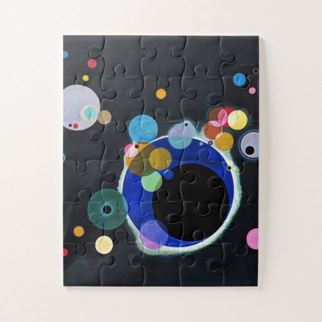 Quebra-cabeça Kandinsky - Vários Círculos - Abstrato de Pintura (Vertical)