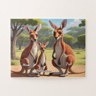 Quebra-cabeça Kangaroo da Família Cute Personalizada