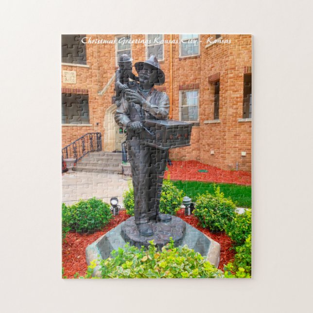 Quebra-cabeça Kansas Organ Grinder.Cartões de natal (Vertical)