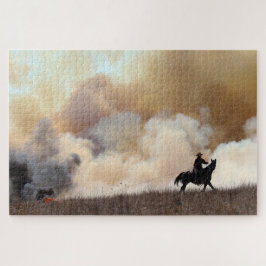 Quebra-cabeça Kansas Rancher Iniciando um Burn Controlado