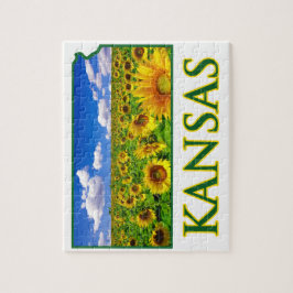 Quebra-cabeça Kansas Sunflower Sky