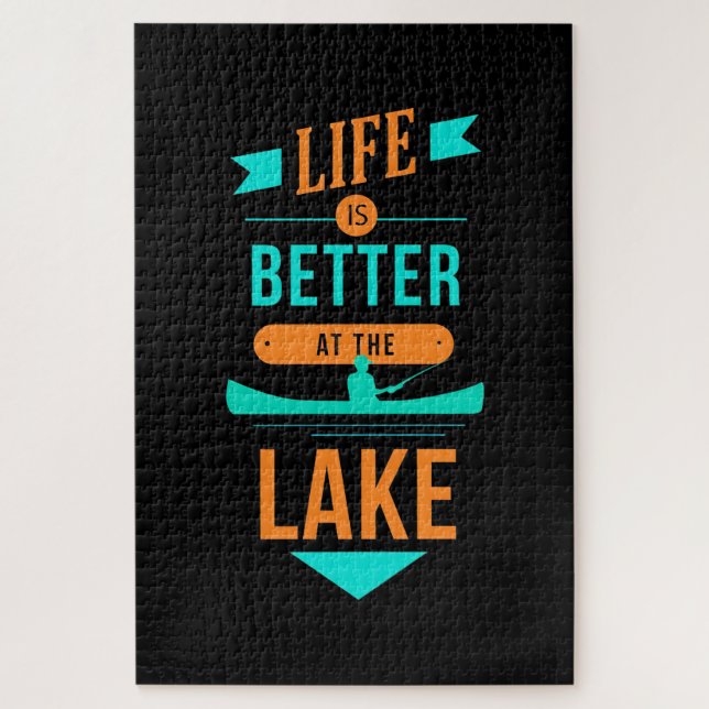 Quebra-cabeça Kayaking Life É Melhor No Lago (Vertical)