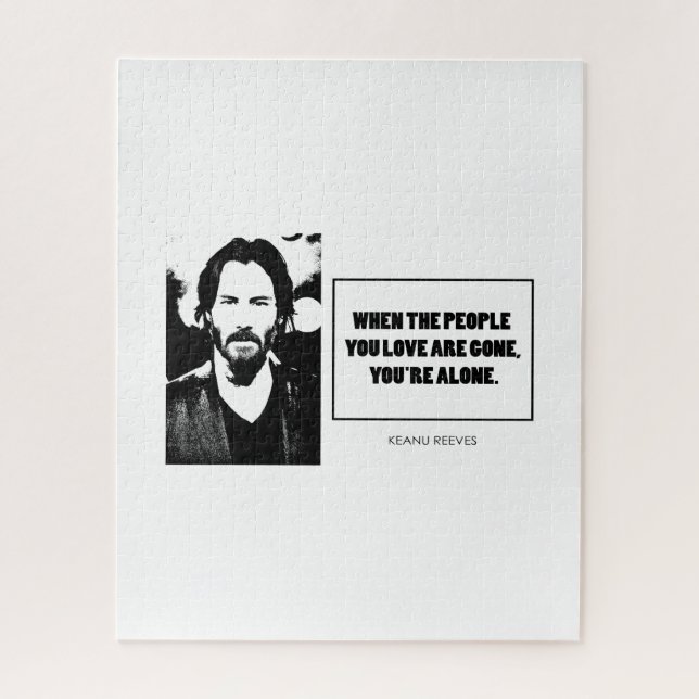 Quebra-cabeça Keanu Reeves cita simples branco BG (Vertical)