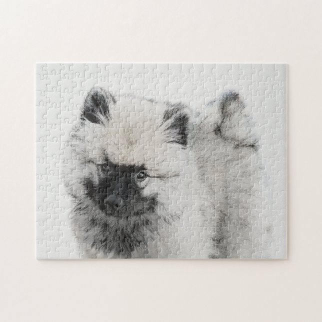 Quebra-cabeça Keeshond Puppy Drapy - Arte Cachorro Original Boni (Horizontal)