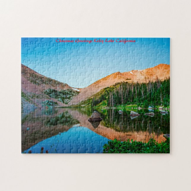Quebra-cabeça Kelly Lake Califórnia. Saudações de Natal (Horizontal)