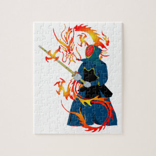Quebra-cabeça Kendo Swordsman e Dragão de Fogo