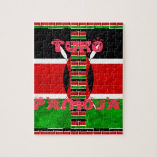 Quebra-cabeça Kenya Flag Tuko Pamoja