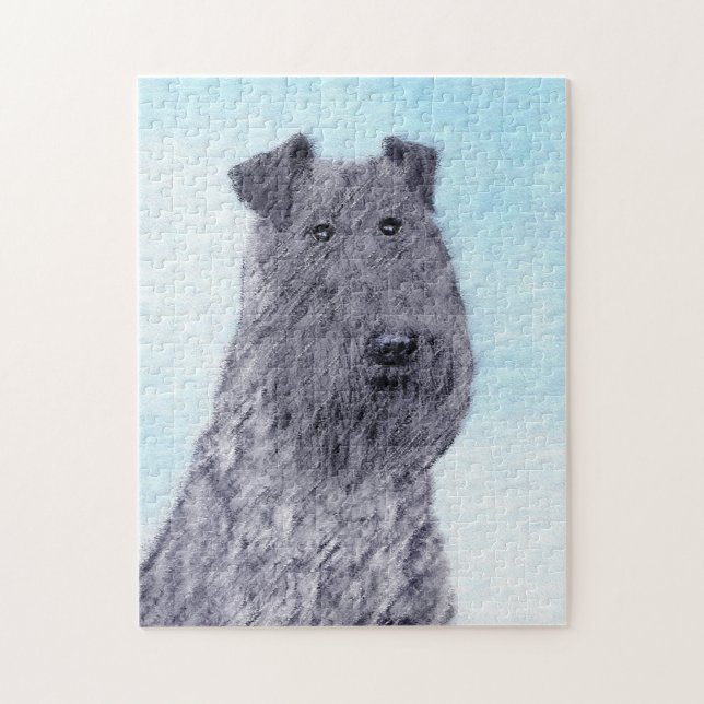 Quebra-cabeça Kerry Blue Terrier pintando uma pintura cãozinha o (Vertical)