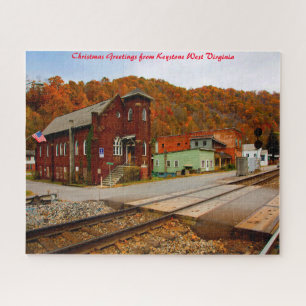 Quebra-cabeça Keystone West Virginia.Cumprimentos de Natal