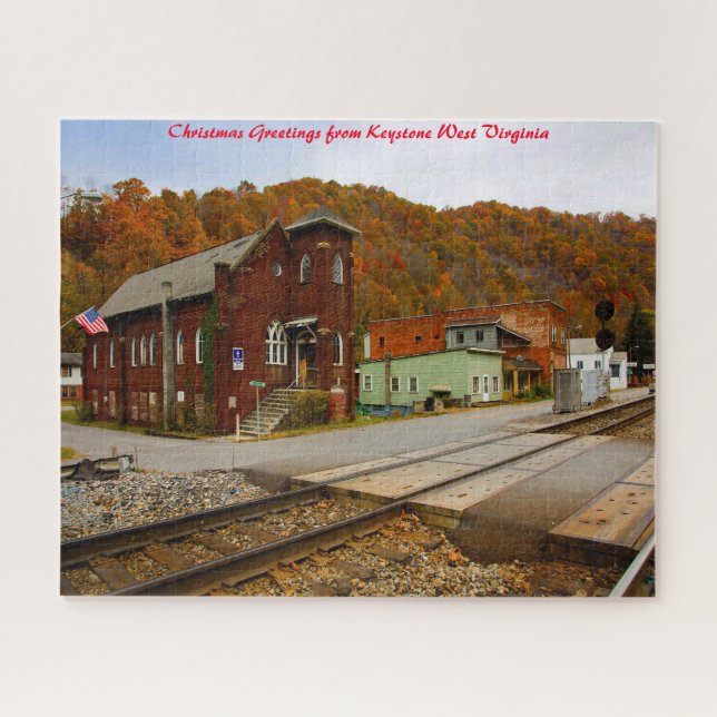 Quebra-cabeça Keystone West Virginia.Cumprimentos de Natal (Horizontal)
