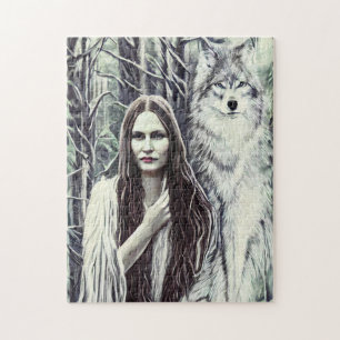 Quebra-cabeça Kickapoo Indian Brujah White Wolf arte original