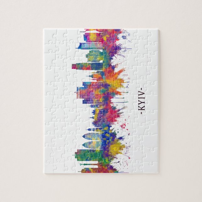 Quebra-cabeça Kiev Ucrânia Skyline (Vertical)