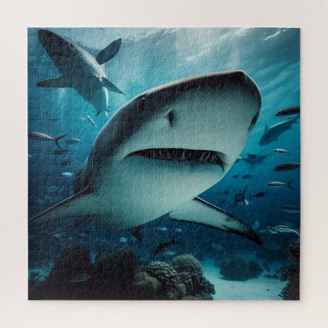 Quebra-cabeça Killer shark ocean jigsaw puzzle (Vertical)