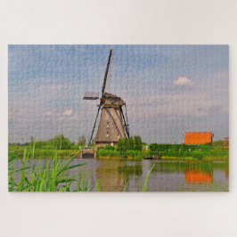 Quebra-cabeça Kinderdijk Historic Windmills Holland.