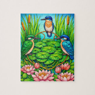 Quebra-cabeça Kingfisher Trio Jigsaw Puzzle