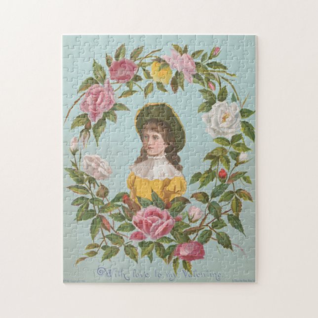 Quebra-cabeça Kitschy Vintage German Valentine's Card, 1884 (Vertical)