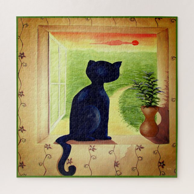 Quebra-cabeça Kitty in the Window (Vertical)