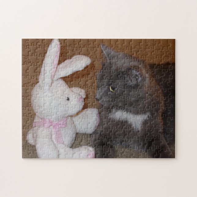 Quebra-cabeça Kitty vs Bunny Stare Down Puzzle (Horizontal)