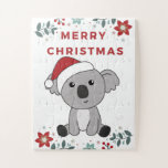 Quebra-cabeça Koala Christmas Snow Winter Animais Koalas<br><div class="desc">O coala de Natal com luzes de fadas. Animais engraçados com presentes e neve nas férias. Também é engraçado para o natal em julho. Os coalas são animais bonitos e perfeitos para o Natal.</div>