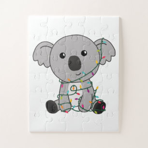 Quebra-cabeça Koala Christmas Snow Winter Animais Koalas