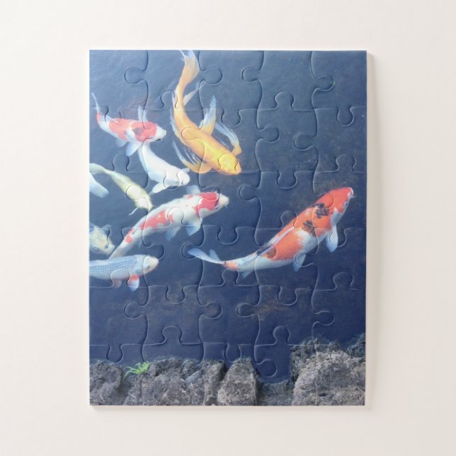 Quebra-cabeça Koi Sob Vidro (Vertical)