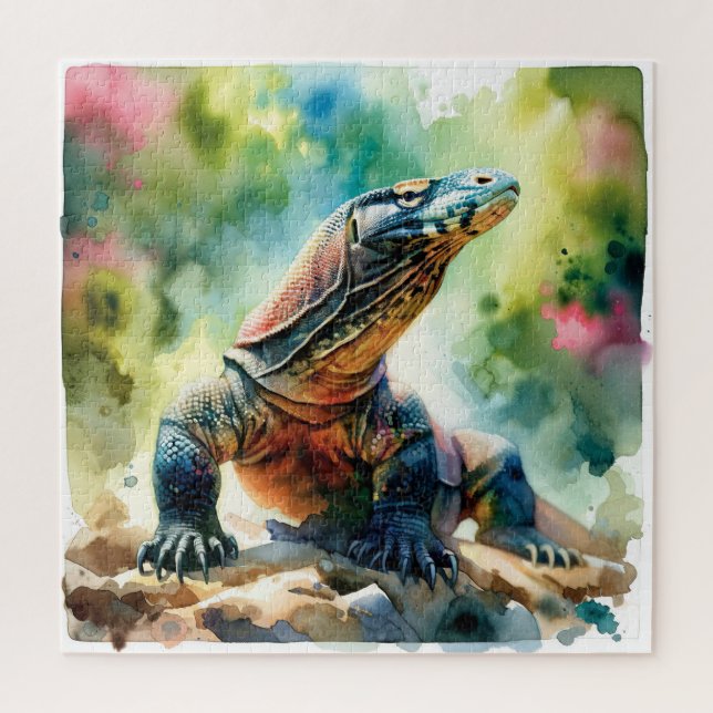 Quebra-cabeça Komodo Dragon in Watercolor REF20 - Watercolor (Vertical)