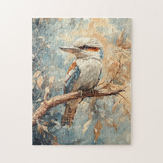 Quebra-cabeça Kookaburra numa Aquarela Árvore (Vertical)