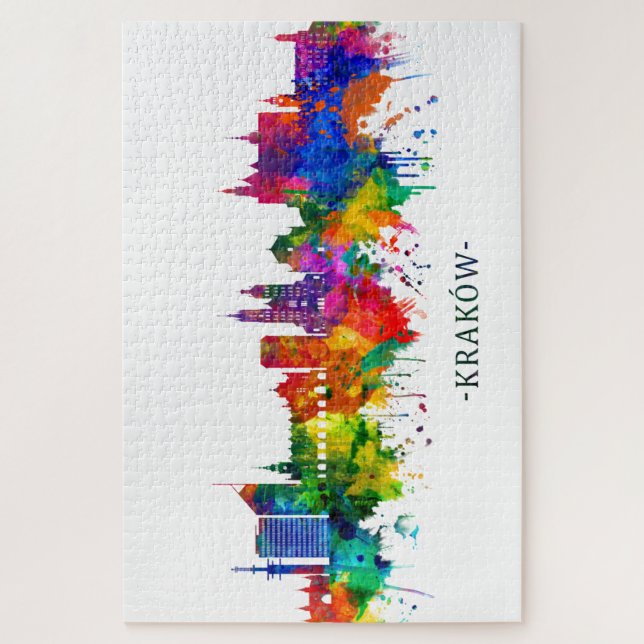 Quebra-cabeça Krakow Polônia Skyline (Vertical)