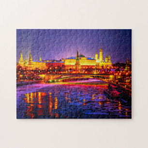 Quebra-cabeça Kremlin Iluminado De Moscou Na Noite De Inverno