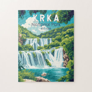 Quebra-cabeça Krka National Park Croácia Viagem Art Vintage