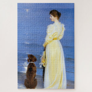 Quebra-cabeça Kroyer - The Artist's Wife and Dog by the Shore